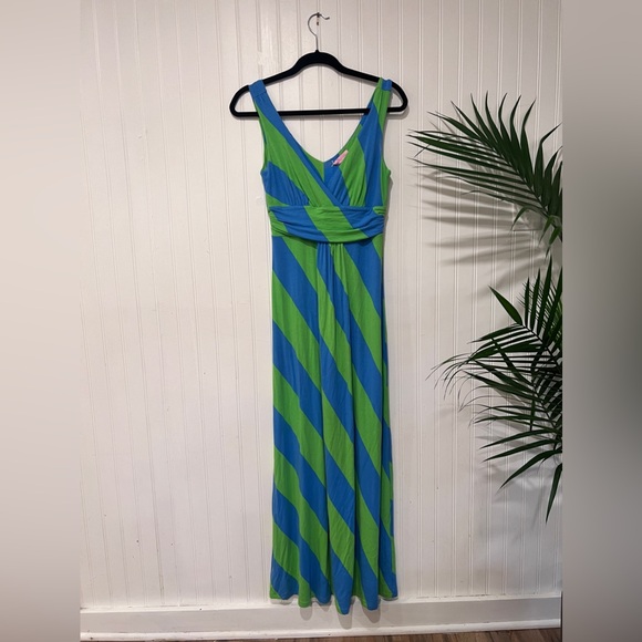 LILLY PULITZER Sloane V-neck Maxi Dress in always a party stripe SMALL $198 - Picture 2 of 5